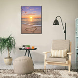 NAIMOER Diamond Painting Kits for Adults, DIY 5D Full Drill Round Diamond Art Beach Sunset Heart Crystal Diamond Art for Home Wall Decor (Diamond Painting 12x16 inch) NAIMOER