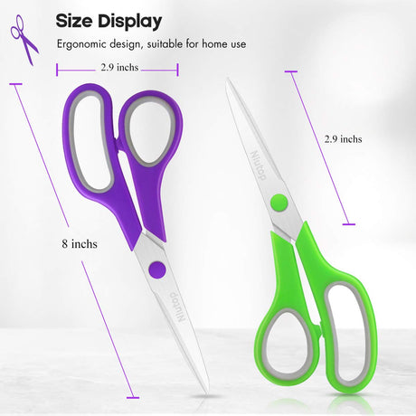 Scissors Bulk Set of 40-Pack, Niutop 8" Multipurpose Sharp Sewing Craft Fabric Scissors for Office Home High/Middle School Student Office Teacher Art Supplies, Soft Comfort-Grip Right/Left Handles Niutop