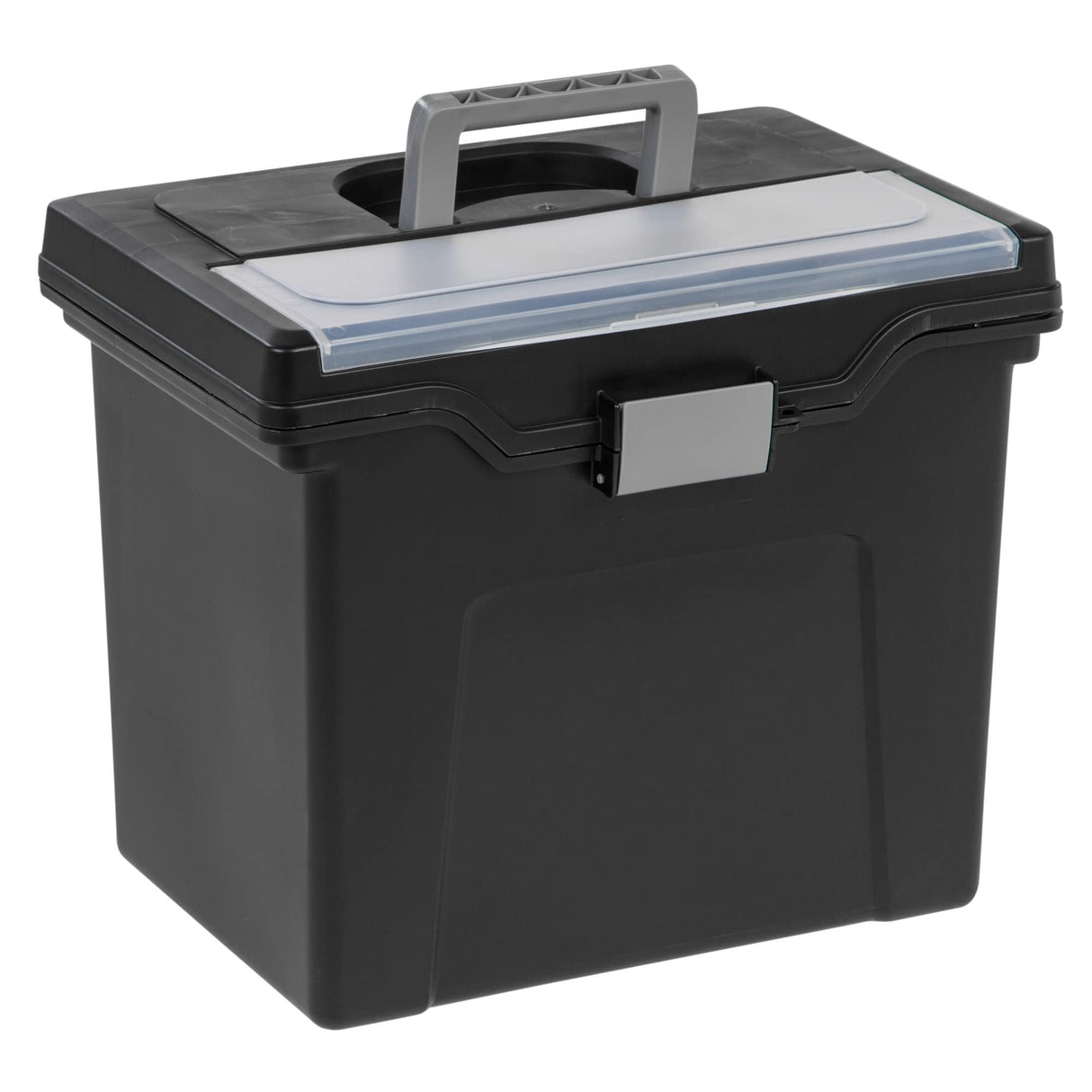Office Depot Large Mobile File Box, Letter Size, 11 5/8in.H x 13 3/8in.W x 10in.D, Black/Silver, 110987 Office Depot