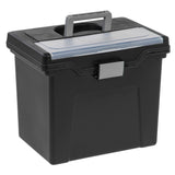 Office Depot Large Mobile File Box, Letter Size, 11 5/8in.H x 13 3/8in.W x 10in.D, Black/Silver, 110987 Office Depot