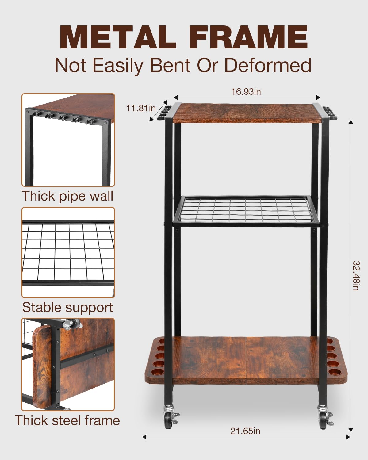 Ghosthorn Fishing Rod Holders for Garage Fishing Gear and equipment Rotating Tackle Storage Cart Pole Rod Rack Hold up to 10 Rods Ghosthorn