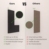 NATURE'S SOURCE Corner Floating Shelves with Invisible Brackets, Corner Shelves Wall Mounted Set of 3, Bedroom Bathroom Kitchen Living Room Office- Gothic Style 17" x 6" (Black) NATURE'S SOURCE