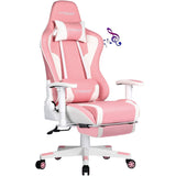 GTRACING Gaming Chair with Footrest Speakers Video Game Chair Bluetooth Music Heavy Duty Ergonomic Computer Office Desk Chair (Pink) GTRACING