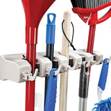 Home-it Mop and Broom Holder Wall Mount Garden Tool Storage Tool Rack Storage & Organization for the Home Plastic Hanger for Closet Garage Organizer (5-position) HOME IT