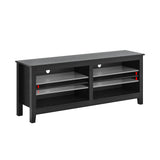 Gyger TV Stand for 65 inch TV with Storage,Modern TV Entertainment Center for Bedroom,TV Media Console Table with 4 Open Storage Shelve,55 inch Wood TV Cabinet Black Gyger