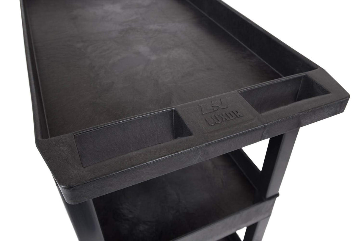 LUXOR EC111-B Tub Storage Cart 3 Shelves - Black,32" x 18" Luxor