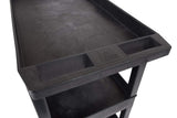 LUXOR EC111-B Tub Storage Cart 3 Shelves - Black,32" x 18" Luxor