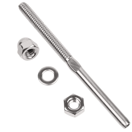 BLIKA 50 Pack Cable Railing Swage Threaded Stud Tension End Fitting Terminal for 1/8" Deck Cable Railing, T316 Stainless Steel, Cable Railing Tensioner 1/8" for 2"x2" Wood/Metal Post BLIKA