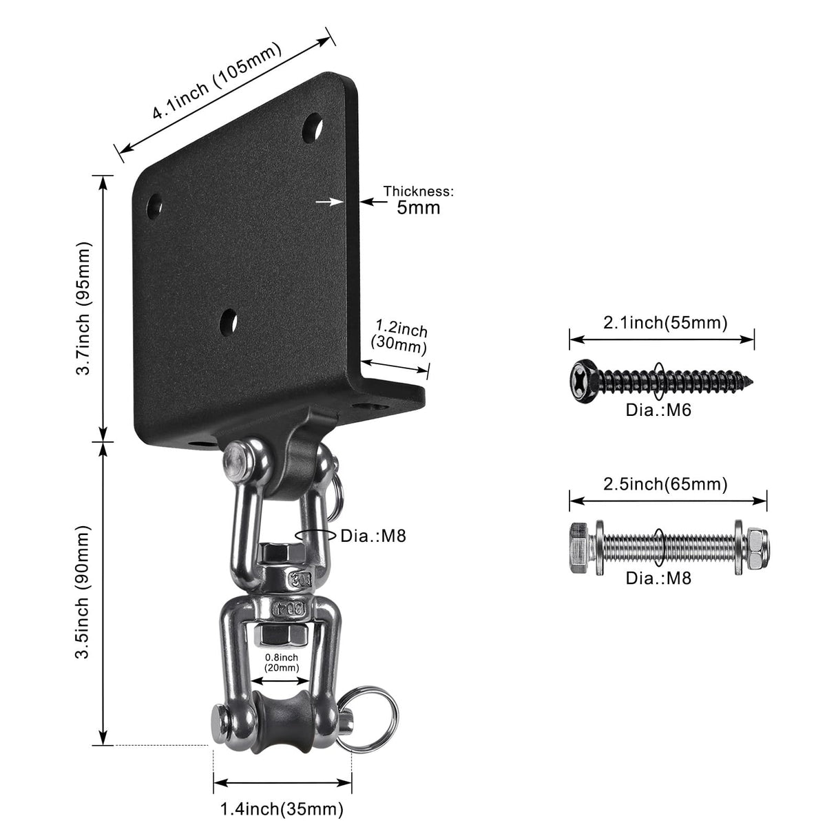 Punching Bag Hanger 1000 LB Capacity 360° Rotatio Heavy Bag Mount Beam Hanger Bracket for Boxing Bag Heavy Bag Hanging Kit for Muay Thai Training BeneLabel