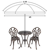 AMMSUN Patio Umbrella, 6.5 ft Outdoor Table Umbrella with Tilt Steel Pole, UPF50+ Protection, Great for Outdoor Garden Backyard, Elegant White AMMSUN