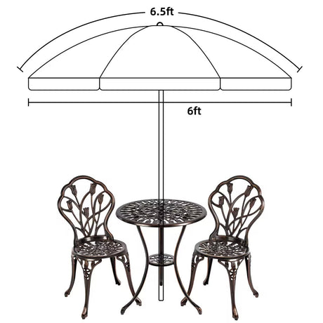 AMMSUN Patio Umbrella, 6.5 ft Outdoor Table Umbrella with Tilt Steel Pole, UPF50+ Protection, Great for Outdoor Garden Backyard, Beige AMMSUN