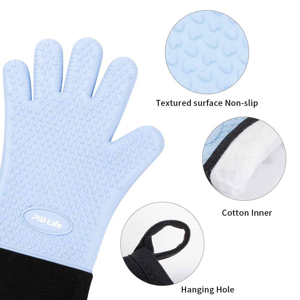 PYD Life 2 PCS 1 Pair Heat Resistant Glovers Silicone for Sublimation Blue Heat Proof Gloves Sublimation Accessories Tools for Tumbler Heat Press Sublimation Oven Sublimation Printing PYD Life
