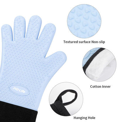 PYD Life 2 PCS 1 Pair Heat Resistant Glovers Silicone for Sublimation Blue Heat Proof Gloves Sublimation Accessories Tools for Tumbler Heat Press Sublimation Oven Sublimation Printing