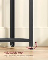 VASAGLE Modern TV Stand for TVs up to 75 Inches, 3-Tier Entertainment Center, Industrial TV Console Table with Open Storage Shelves, for Living Room, Bedroom, Rustic Brown and Black ULTV098B01 VASAGLE