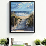 CXYQLC DIY 5D Diamond Painting Kits for Adults Diamond Art Ocean Beach with Light Tower Diamond Painting Full Drill Crystal Rhinestone Embroidery Craft Kits for Home Wall Decor Gifts 11.8x15.7inch CXYQLC