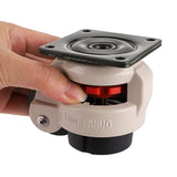 MDLUU Leveling Machine Casters with Rubber Pad, FM-60F Plate Mounted Retractable Workbench Caster, Leveling Feet Wheels, Loading Capacity 551lbs/Per, Pack of 4 MDLUU