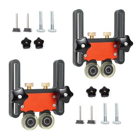 Table Saw Feeder - 2pcs Woodworking Table Saw Pressing Feeder Guider, Dual Bearing Roller Feather Boards for Table Saw, Multi-Purpose Feather Loc Hesderty