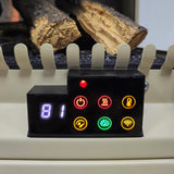 Modern Ember Harlowe Freestanding Electric Fireplace Stove Heater in Cream with Multi-Color Ember Bed | Smart Technology | Alexa/WiFi Enabled | 1500W | Indoor Portable Heater | Safety Shutoff Modern Ember
