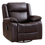 ANJ Swivel Rocker Recliner Chair, Manual Rocking Glider Massage Recliner with Heat, Overstuffed PU Leather Big Large Recliner for Living Room Bedroom Nursery ANJ