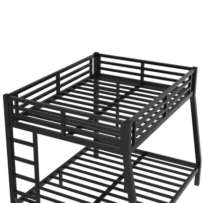 Metal Full XL Over Queen Bunk Bed for Teens and Adults,Space-Saving/Noise Reduced/No Box Spring Needed, Old SKU W1307S00020 (Black + Metal)