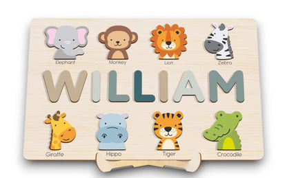 Handmade Name Puzzle, Personalized Puzzle Sign, Unique Baby Gift with Extra Gifts, Nursery Decor, New Baby Gift - WoodArtSupply