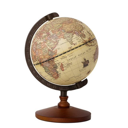 VIXPET Antique Globe, with Wooden Base, Vintage Decorative Desktop World Globe - WoodArtSupply