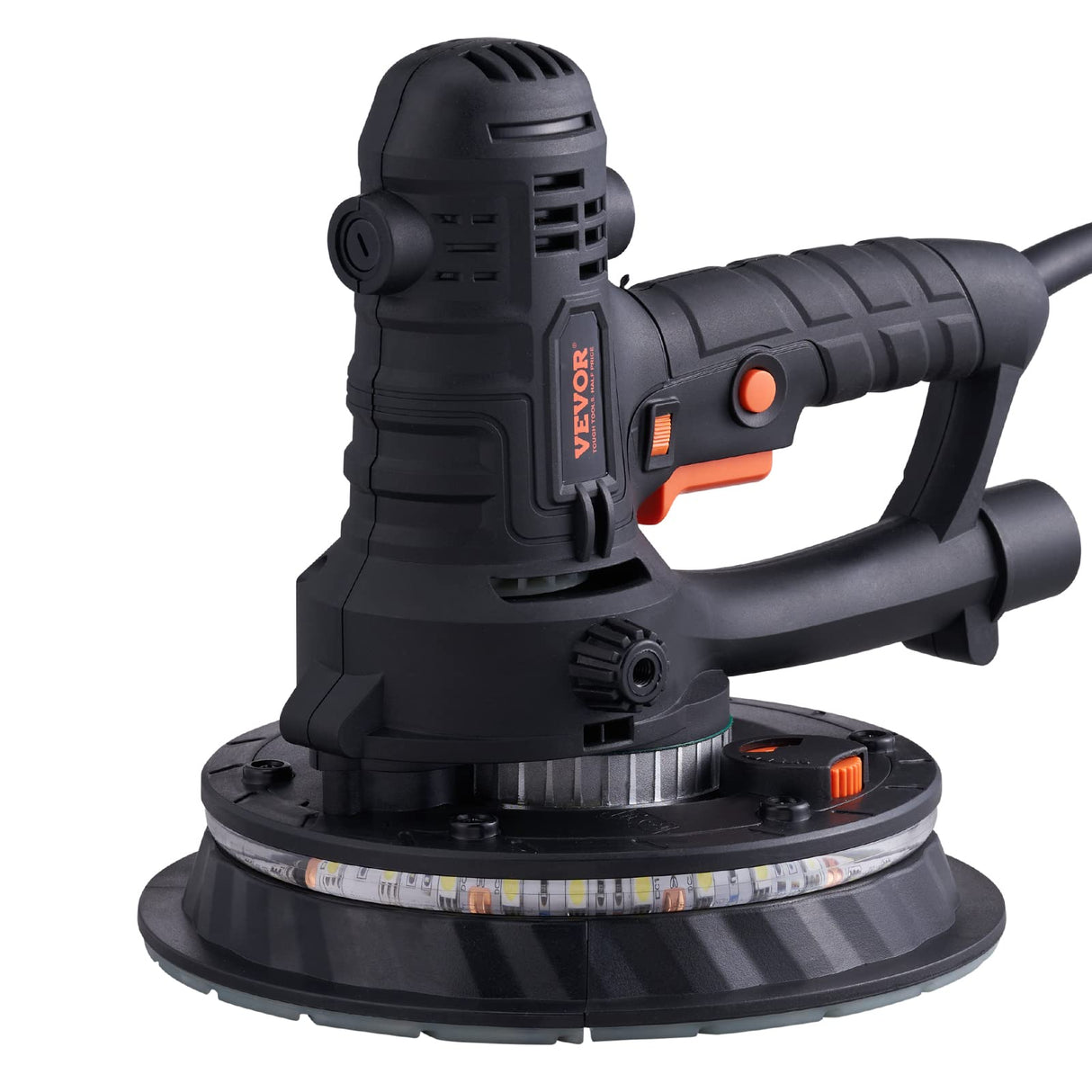 VEVOR Drywall Sander, 800W Electric Sander with 12 Sanding Discs, Variable Speed 1200-2300 RPM Wall Sander with Automatic Vacuum Dust Collection System, Double LED Lights, Dust Bag, Detachable Edge VEVOR