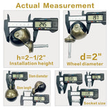 JGJC 2 inch Swivel Stem Ball Caster Wheels, Antique Furniture Casters Set of 4 with Socket, Solid Brass Casters with Stem (5/16" x 1-1/2"), Vintage Caster Wheels for Furniture, Table, Cabinet JGJC