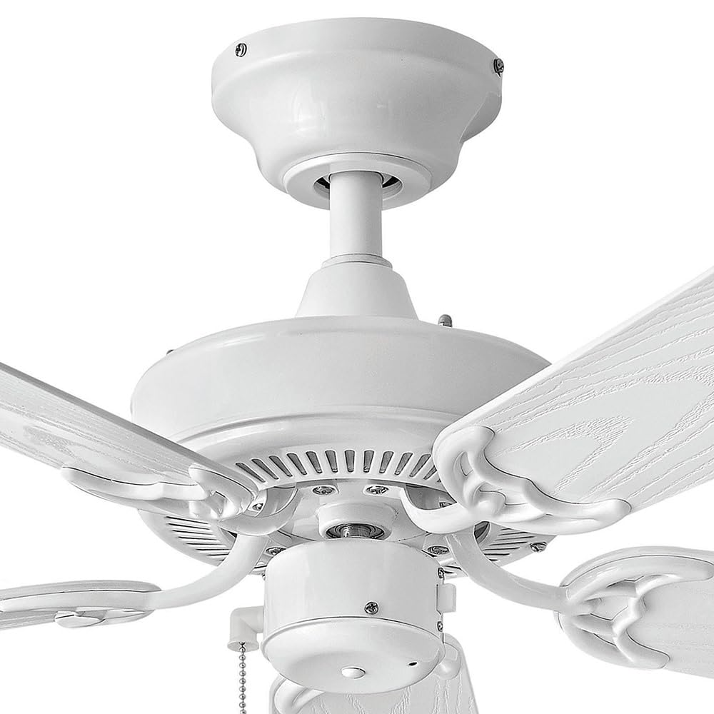 Hinkley Cabana 36" Indoor/Outdoor Dual Mount Ceiling Fan with Remote - Pull Chain Operation, Composite Fan Blades - Appliance White Hinkley
