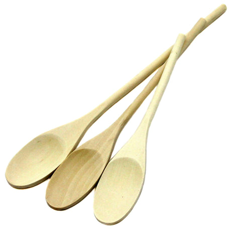 Chef Craft Select Maple Solid Spoon Set, 10, 12, 14 inch 3 Piece Set, Natural Chef Craft
