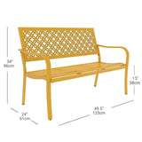 Grand patio 50" Outdoor Bench Garden Bench with Armrests Bench for Outdoors Lawn Yard Porch Sunflower Yellow Grand patio