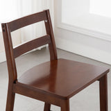 Janoray Counter Height Bar Stools Set of 2 Farmhouse Counter Stools with Ladder Back 26-Inch Solid Wood Barstools for Kitchen Island/Pub/Cafe, Brown Janoray