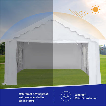 GREEN PARTY 16x20FT Party Tent Heavy Duty, Large Wedding Event Shelters with 3 Carry Bags & Removable Sidewalls, Outdoor Canopy Gazebo Commercial Tent for Carport Camping Garden Patio