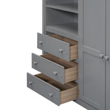 Harper & Bright Designs Full Size Grey Loft Bed with Wardrobe, Desk, and Storage Solutions Harper & Bright Designs