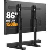 5Rcom Universal TV Stand, Large TV Legs for 37-86 Inch Flat Curved TVs with Cable Management, 6 Height Adjustment Table Top TV Mount Stand Up to 150lbs, Black 5Rcom