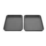 GoodCook Everyday Set of 2 Nonstick Steel 9" x 6.2" Toaster Oven Mini Baking Sheets, Gray GoodCook