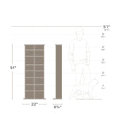 Prepac 2 Column Tall Cabinet Media Storage, 22" Wide, Black Prepac