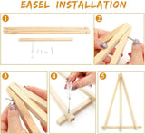 VIGEGU 4 Pack Paint by Numbers Kit for Adults Beginner with Frame,Paint by Number with Wooden Easel DIY Starry Sky Beach Waterfall Landscape Adult Paint by Number Kits for Home Decor 7.8x11.8inch ﻿ VIGEGU