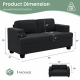 YOUDENOVA 63” Corduroy Loveseat Sofa Couch for Living Room, Small Couch with Deep Seat for Bedroom, Comfy Could Loveseat for Small Living Room, Black Corduroy YOUDENOVA