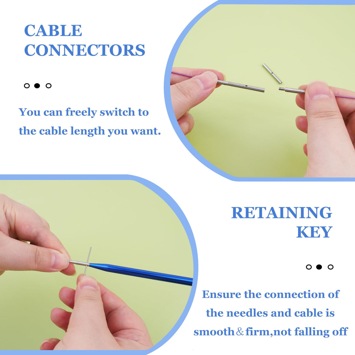 Hobekoee 13 Pairs Interchangeable Circular Knitting Needles Set 3mm-10mm Interchangeable Aluminum Round Knitting Needles Set with 4 Swivel Cables for DIY Knitting Lovers Hobekoee