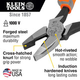 Klein Tools 9421R 1000V Insulated Plier Tool Set with 3 Pairs of Pliers, Cable Cutter, Wire Stripper, and 2 Screwdrivers, 7-Piece Klein Tools
