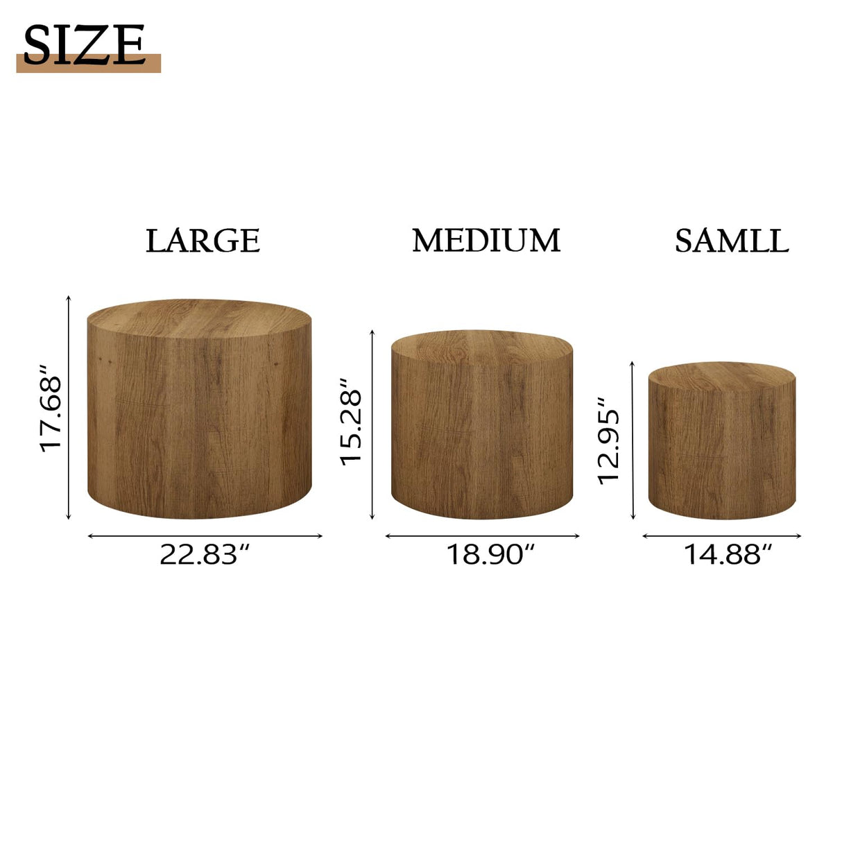 Vikiullf Nesting Coffee Table Set of 3, Round Wooden Coffee Tables, Modern Circle Table for Living Room, Bedroom, Accent Side Table End Table, Saving Space Design and No Need Assembly Vikiullf