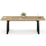 Tribesigns Large Conference Table, 70.9 Inches Rectangular Office Desk, Rustic Wood Conference Meeting Room Table for 6-8 People, Business Seminar Tables, Breakroom, Reception Office Furniture, Oak Tribesigns