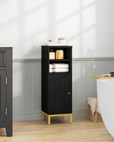 Hzuaneri Bathroom Storage Cabinet, Corner Floor Cabinet with Shelves, Customized Door Opening Direction, Bathroom Organizer with Adjustable Shelf for Kitchen, Living, Toilet Paper Cabinet, Black Hzuaneri
