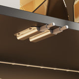 WOODTIME 78.7" H Display Storage Cabinet with Tempered Glass Doors & 3-Color Light, Wooden Curio Cabinet Bookcase Bookshelf with 4-Tier Shelves & 2 Drawers for Home Office Living Room Salon, Black WOODTIME