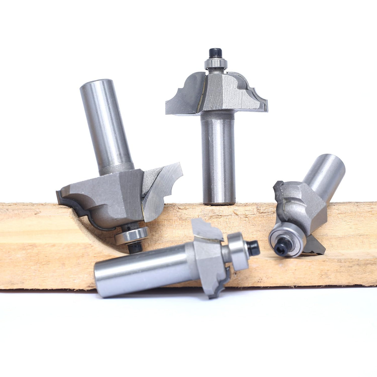 Akylin 4Pcs Classical Roman Ogee Bits Set,1/2" Shank,Radius 3/32", 1/8",5/32",3/16" Edge Forming Router Bits,Decorative Ogee Edging Cutter for Wood Surface Profiling,Routing,Molding Akylin