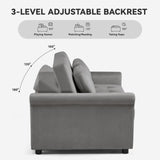 COMHOMA 55" Sleeper Sofa Bed, 3-in-1 Pull Out Couch Bed with Adjustable Backrest and Pillows, Convertible Sleeper Couch for Living Room and Office (Grey) COMHOMA