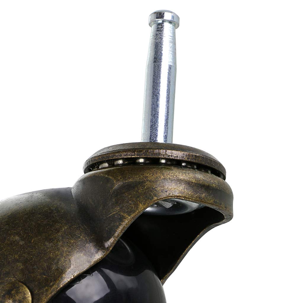 Skelang 1.5 Inch Ball Caster Stem Caster Wheel with Sockets, Vintage Antique Swivel Caster for Furniture, Sofa, Wood Chair, Cabinet, Pack of 4 Skelang