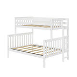Max & Lily Bunk Bed, Twin-Over-Full Bed Frame for Kids with Ladder on End, White Max & Lily