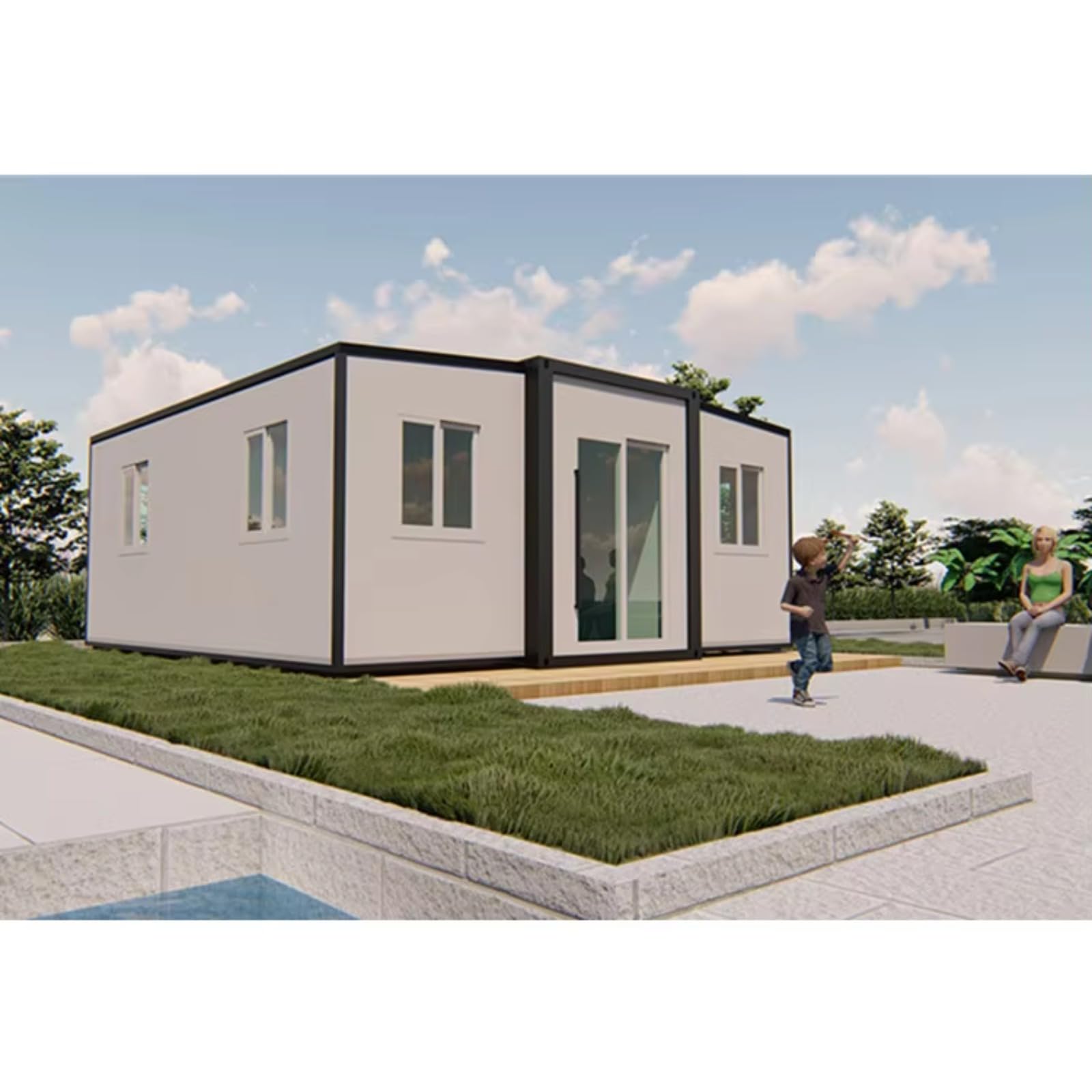 20ft 30ft 30ft Portable Tiny Folding Foldable Expandable Prefab Shipping Container Modular kit Home House for Sale - WoodArtSupply